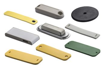 RFID transpondere i ulike farger og størrelser