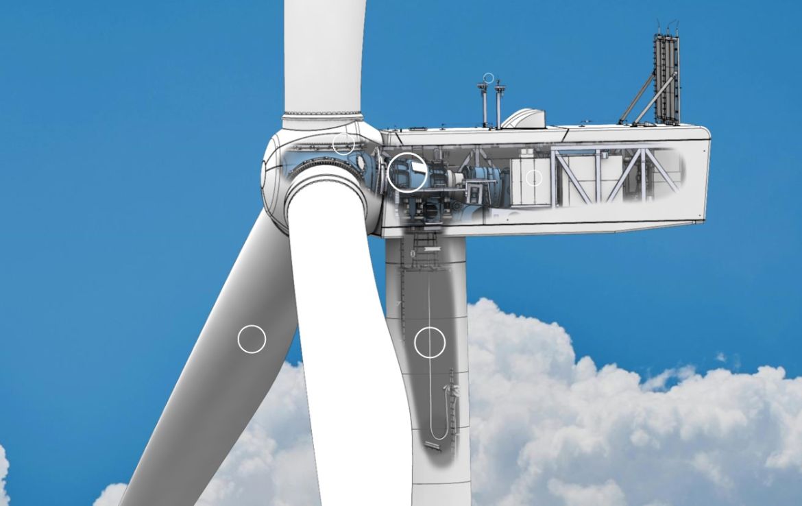 Interaktiv vindturbin 3D bilde