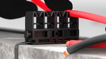 Qwicgrip kabelholder med sorte UV-bestandige strips